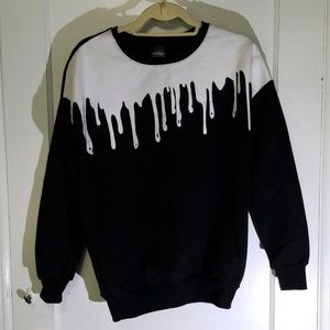 Black and white crew neck